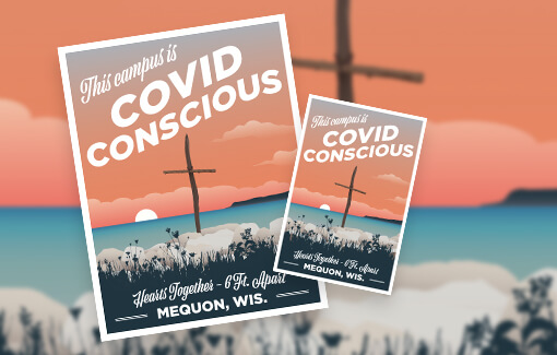 Preview of the Covid Conscious Campus Bluff posters